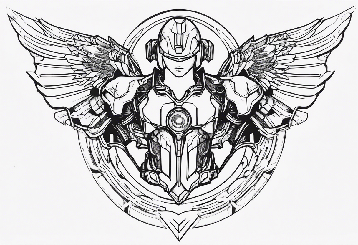 cyborg angel tattoo idea