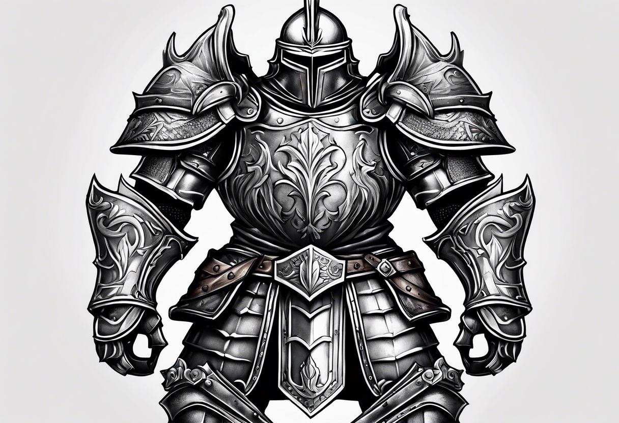 knight heavy armor bare legs tattoo idea