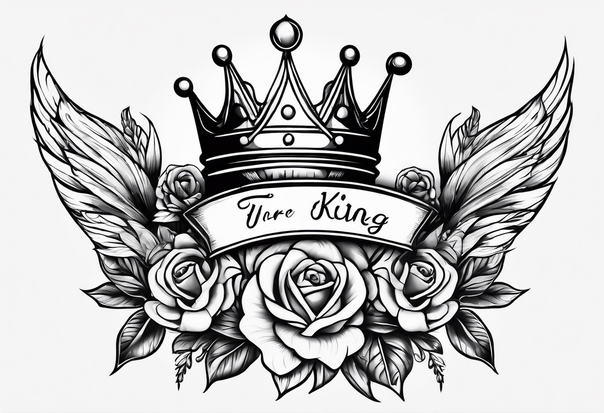 Couples tattoo with king crown and name (Tyler) tattoo idea