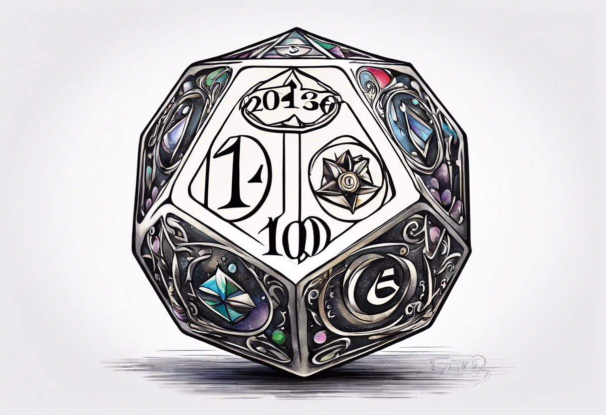 a twenty sided die tattoo idea