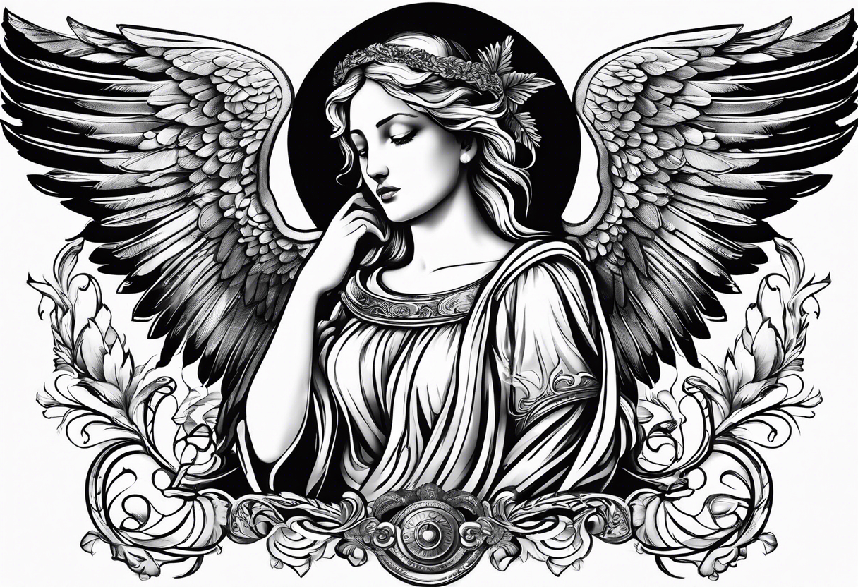 flying  guardian angel tattoo idea