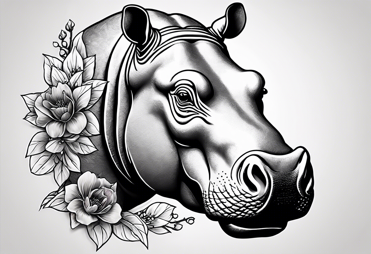 Vector Tribal Hippo Illustration Tattoo Stamp Stock Vector (Royalty Free)  250731409 | Shutterstock