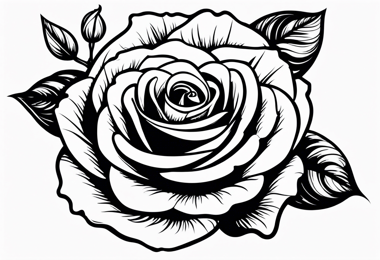 Small Rose with stem tattoo tattoo idea
