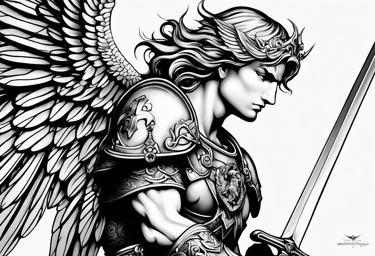 Archangel Saint Michael tattoo idea