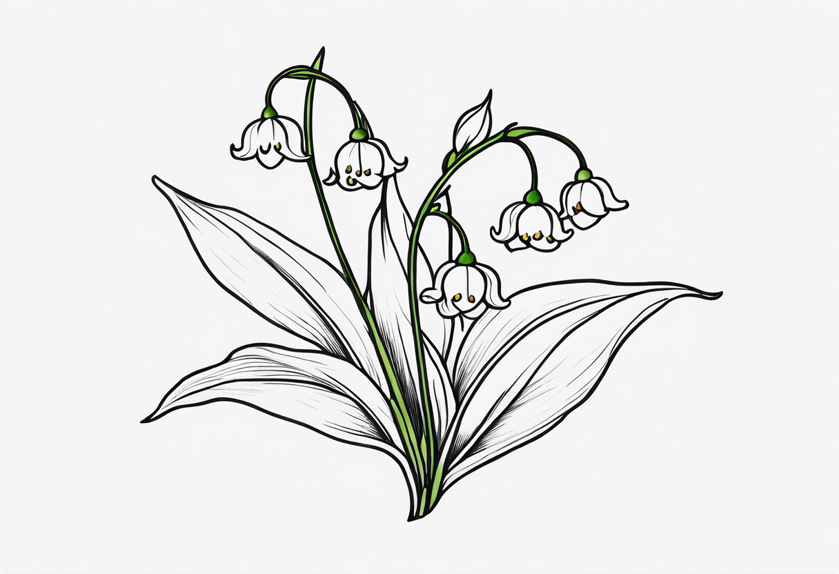 Neo traditional lily of the valley tattoo idea