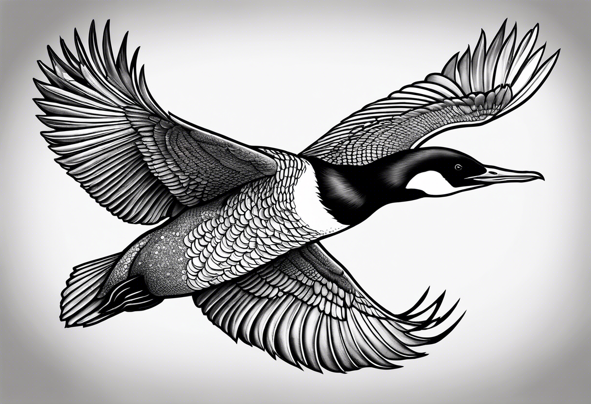 Loon flying tattoo idea