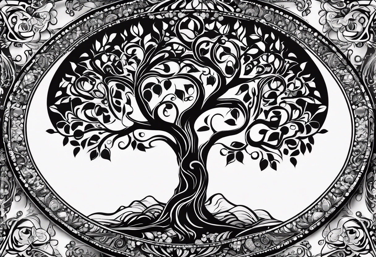 tree of life with kids birthdays involved 10/13/10, 5/29/13, 8/5/15 tattoo idea