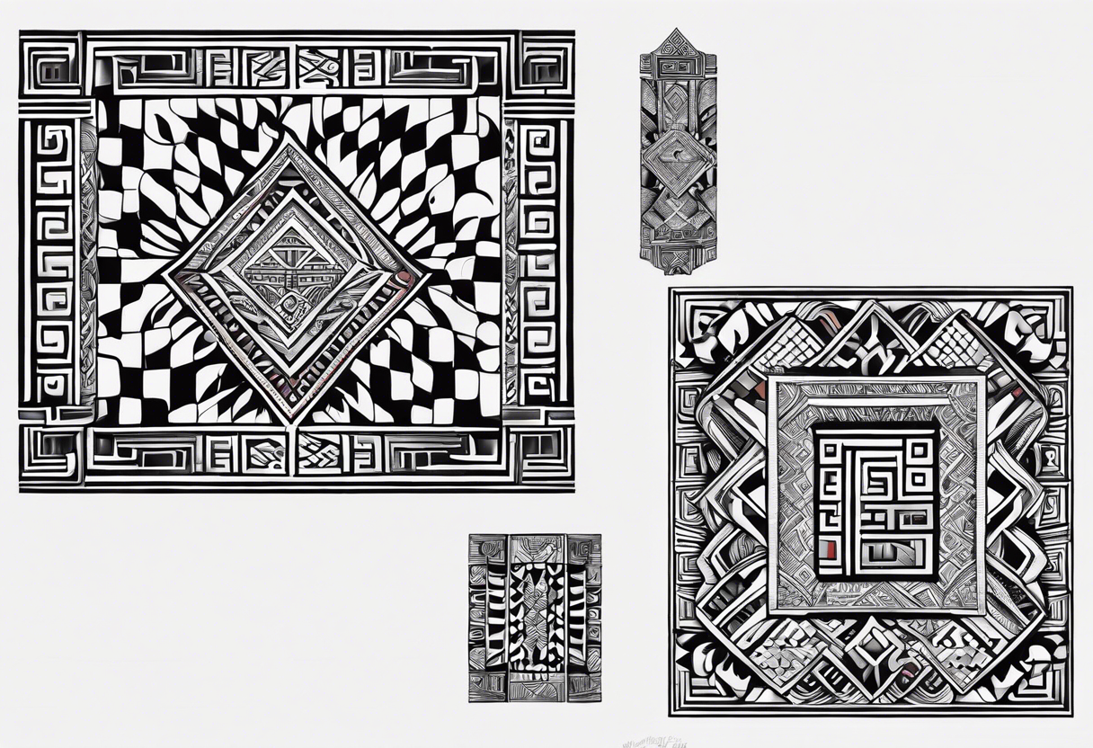 Abstract tribal ta moko Style. Croatian checker and Northern Ireland giants causeway tattoo idea