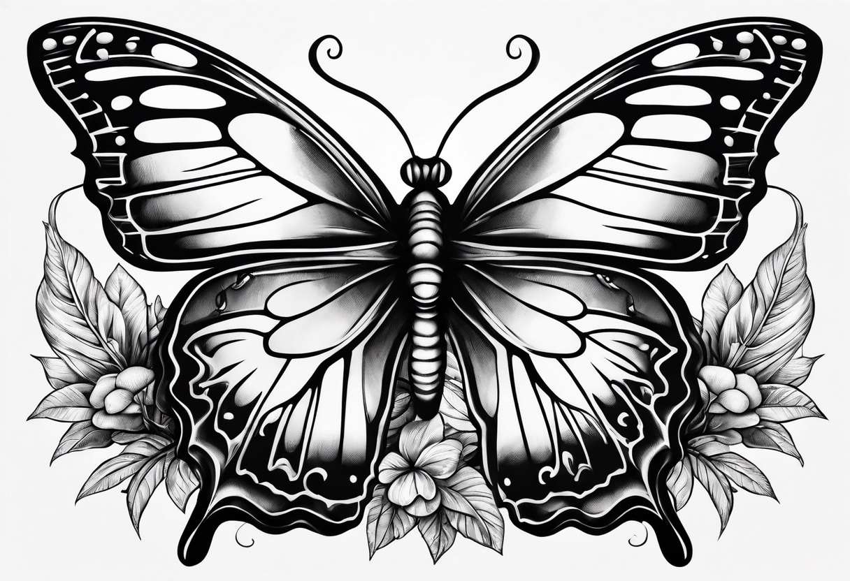 Death butterfly drugs mushrooms tattoo idea