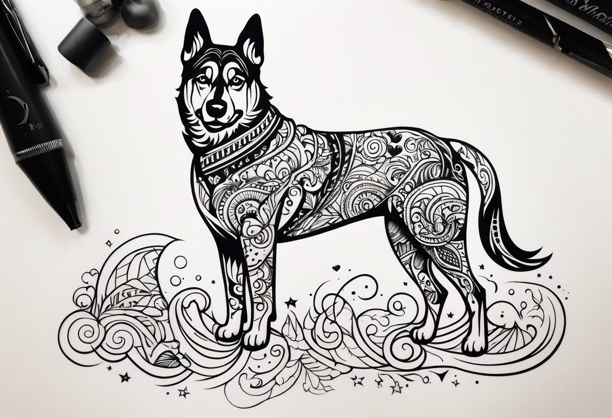 a beautiful dog tattoo idea