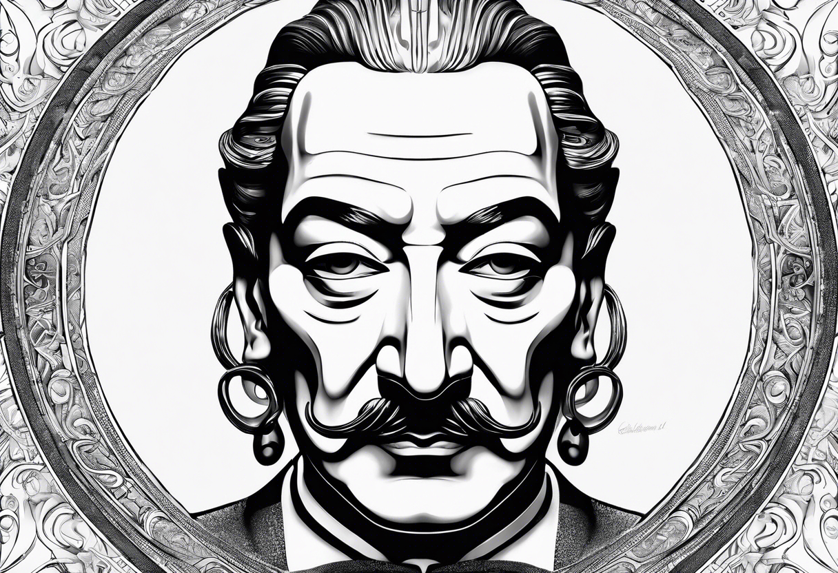 Dali mask, computer, knowledge tattoo idea