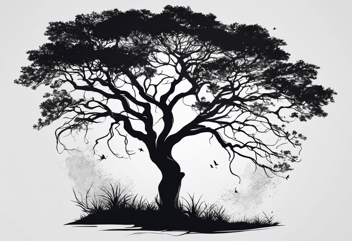 Tree silhouette tattoo idea