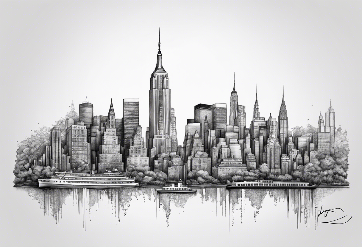 New York City skyline tattoo idea