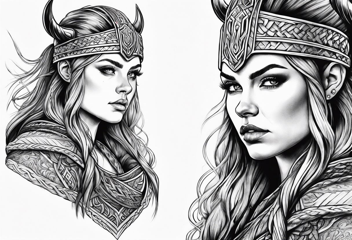 Female viking tattoo idea