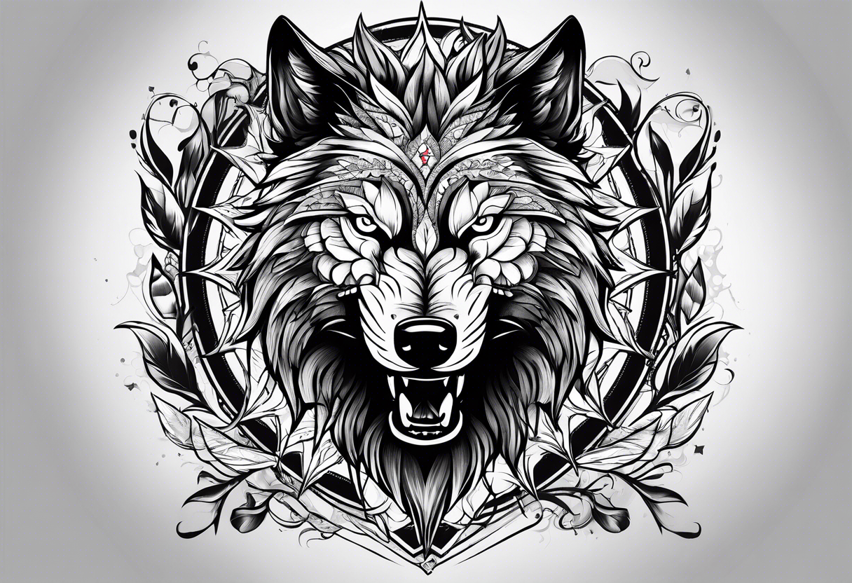 Angry wolfe tattoo idea