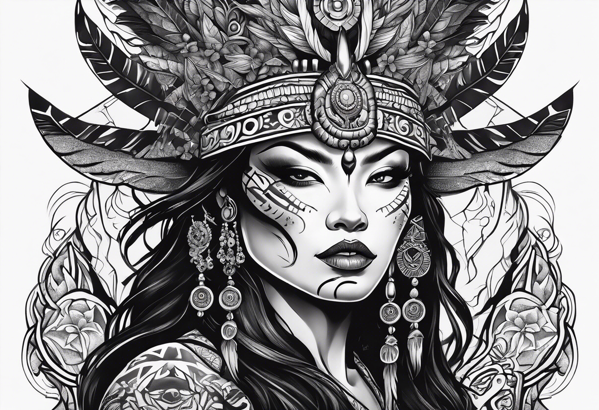 dark fantasy style shaman, witch doctor tattoo idea