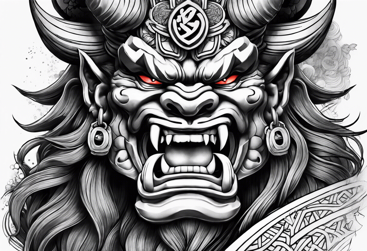 Japanese oni sleve tattoo idea