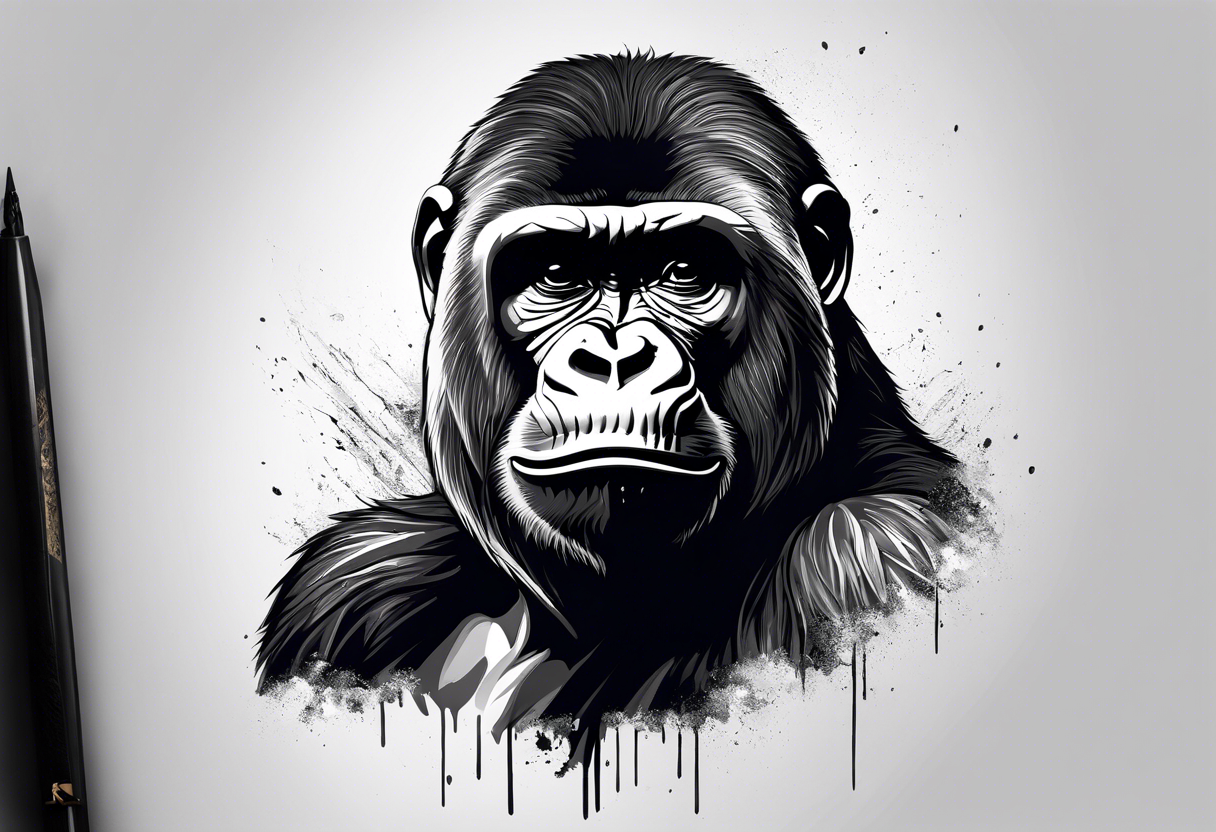 Full body African gorilla tattoo idea