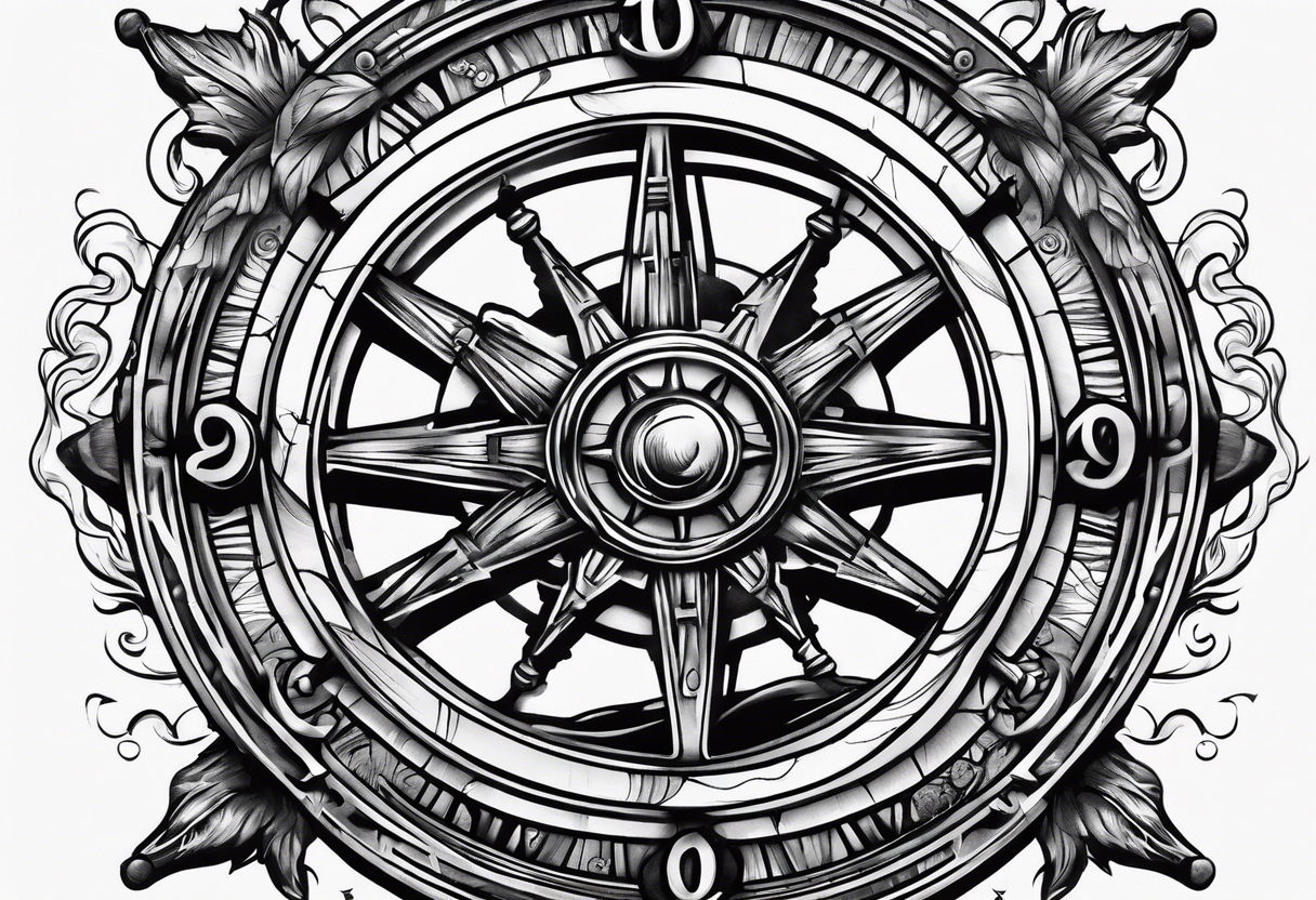 Ships wheel in a storm tattoo idea