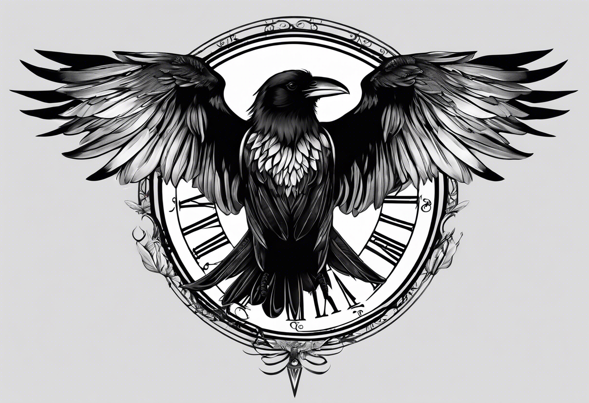 raven 
roman numeral seven
Omnia Urunt tattoo idea