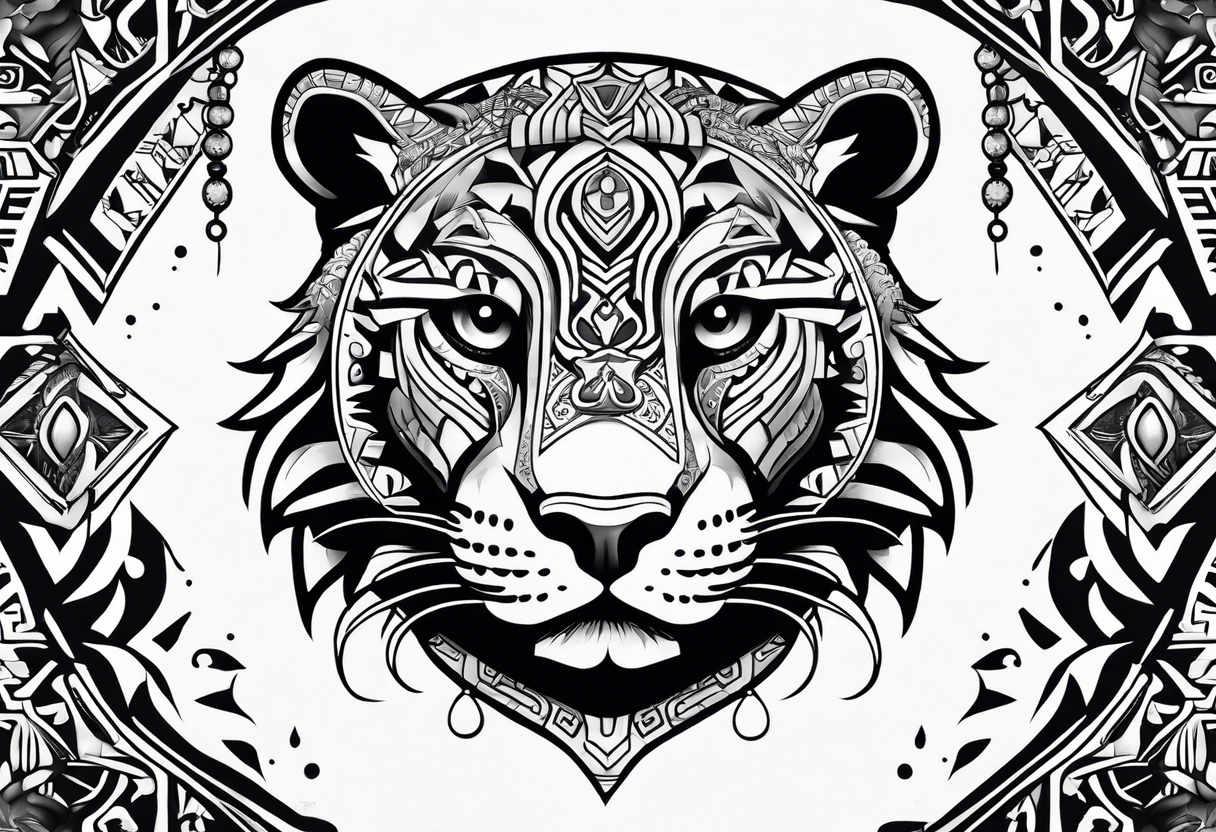 Aztec jaguar tattoo idea