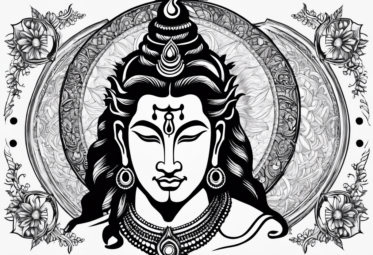 Lord shiva around with  karma , always positive, nothing deep , spiritual Sanskrit words tattoo idea