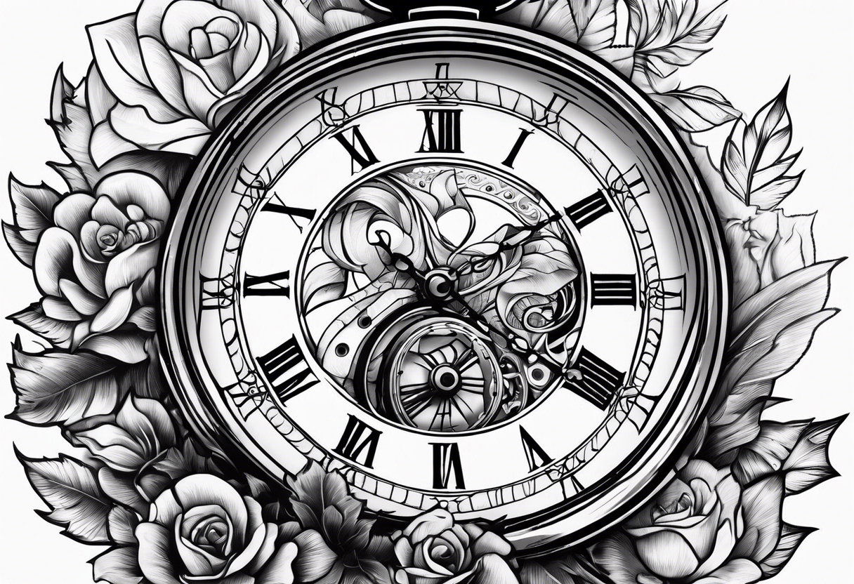 Pocket watch tattoo idea