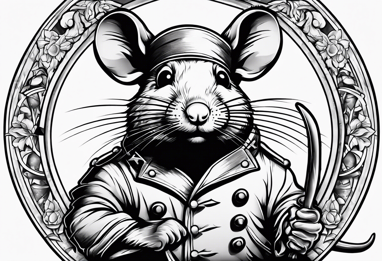 Rat chef behind bars tattoo idea