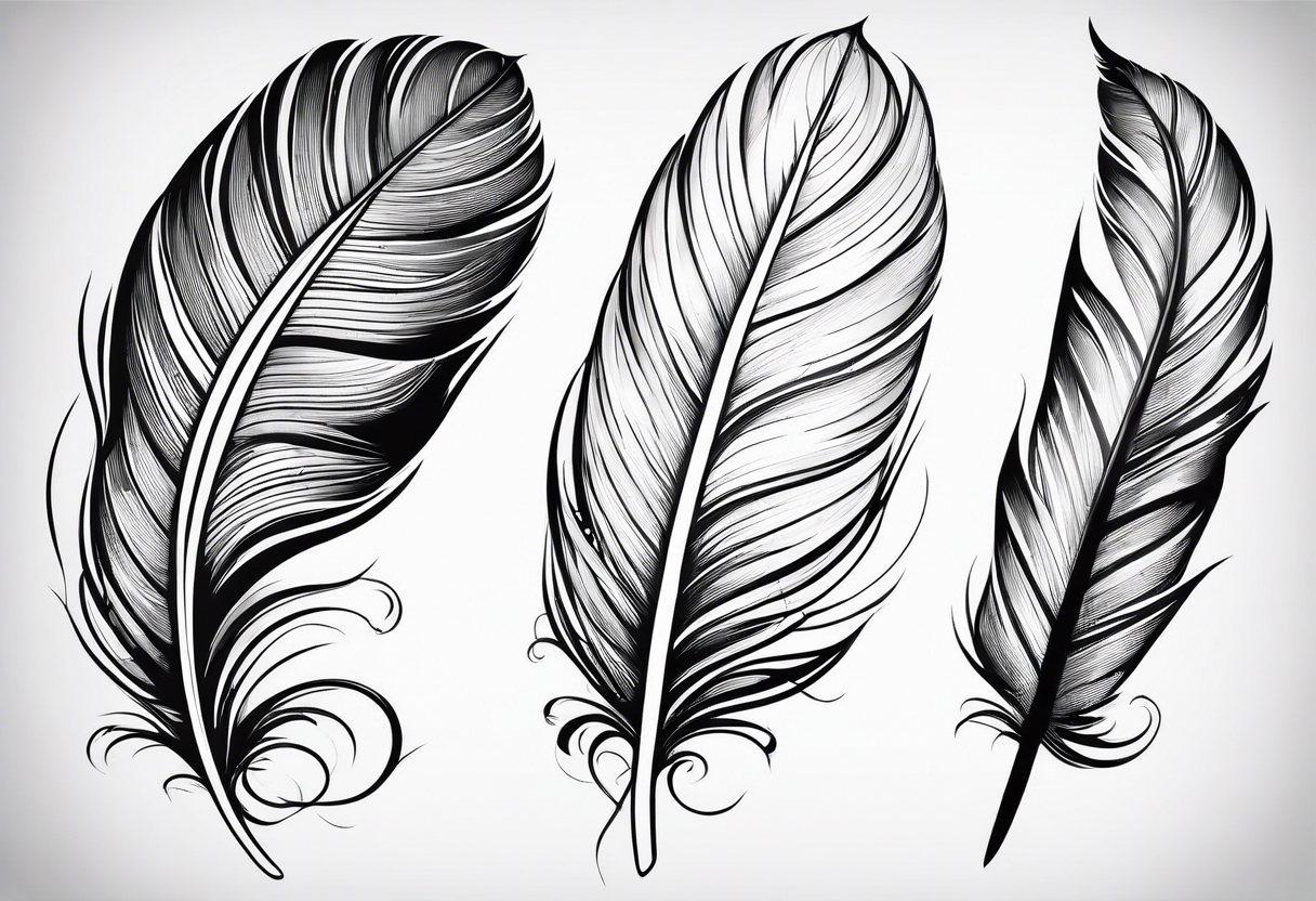 single feather for placement on inside are with birds flying out tattoo idea