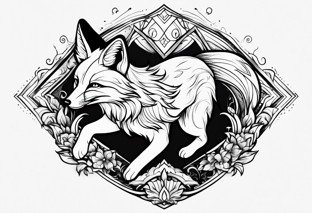 Fox leaping tattoo idea