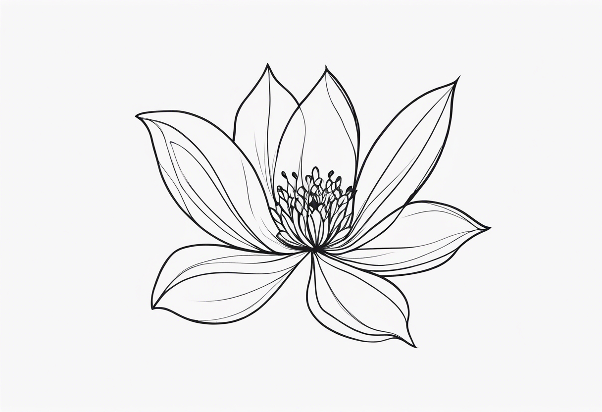 simple single line minimalist flower tattoo idea