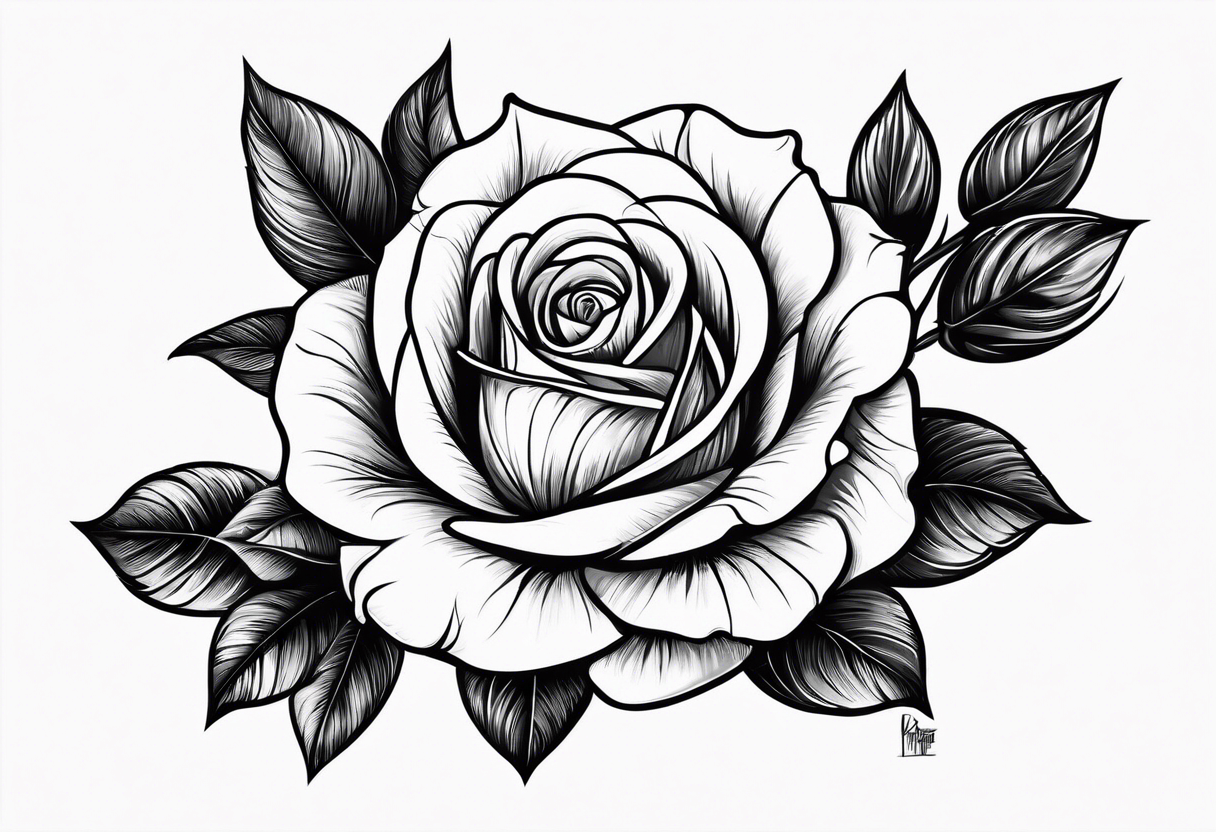 Small Rose with stem tattoo tattoo idea