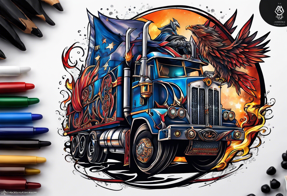 Harry Potter on steroids riding optimus prime tattoo idea