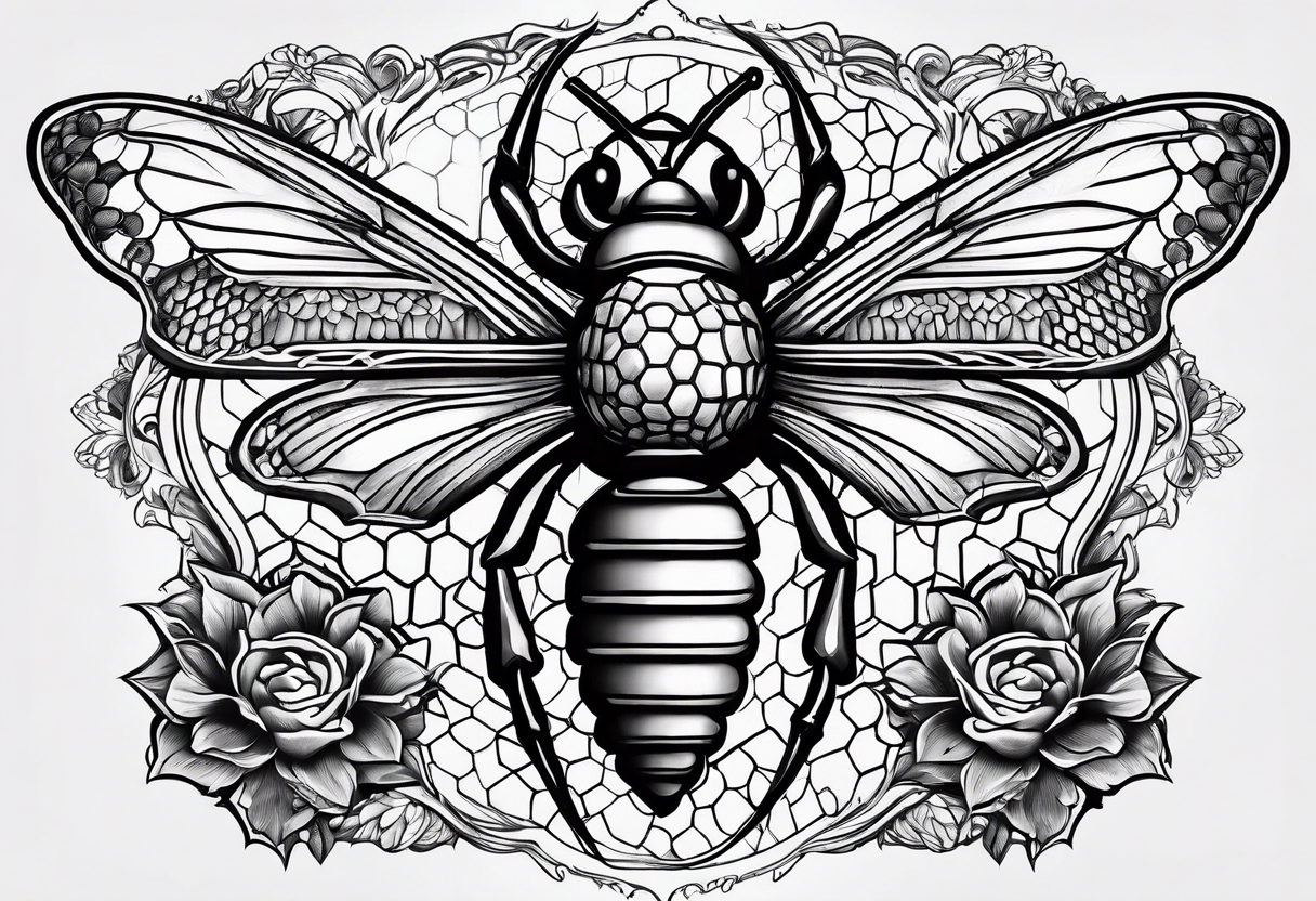 Honeycomb spaced tattoo idea