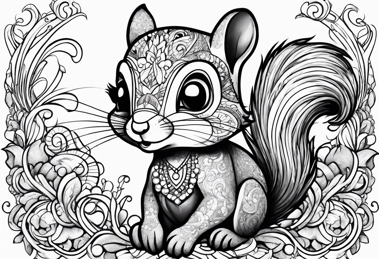 Texan squirrel who lives in bikini bottom tattoo idea