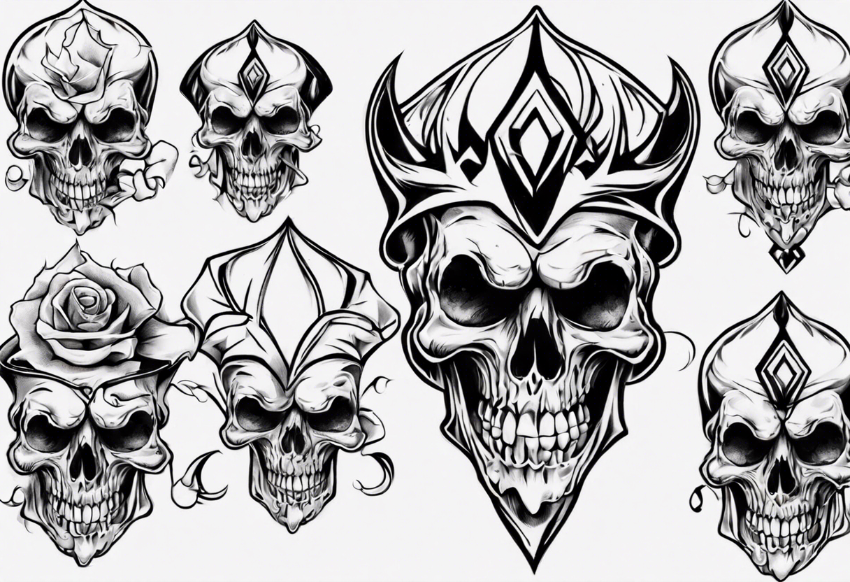 jester skull tattoo idea