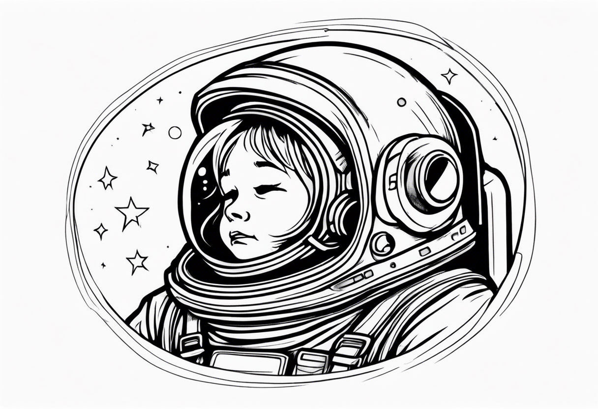 Crying astronaut tattoo idea