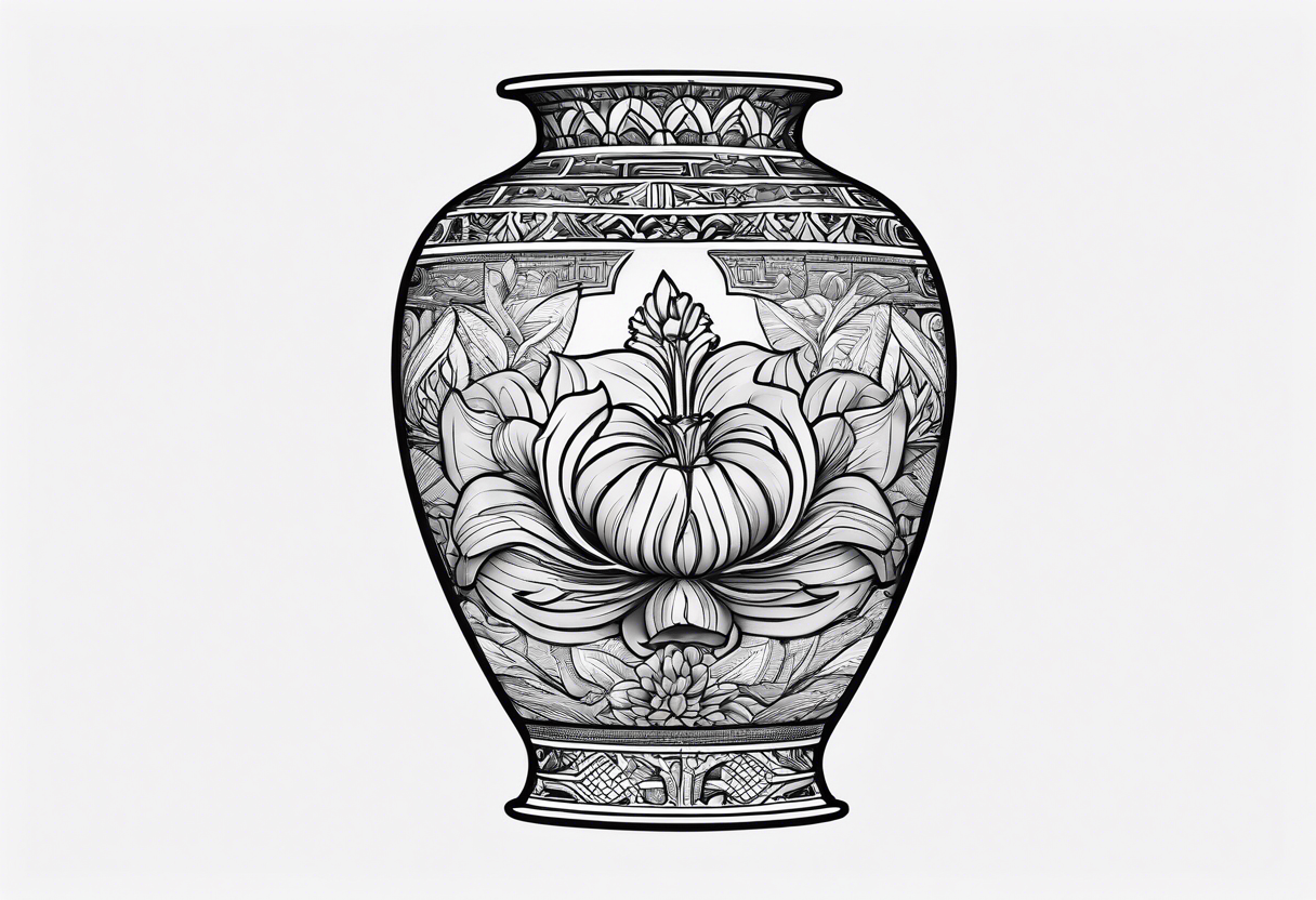 A ming vase with banana tattoo idea