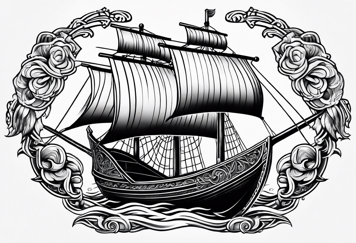 Viking ship tattoo idea