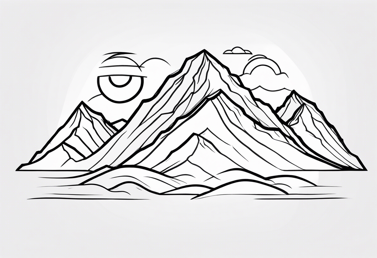 Outline of mountain range tattoo idea