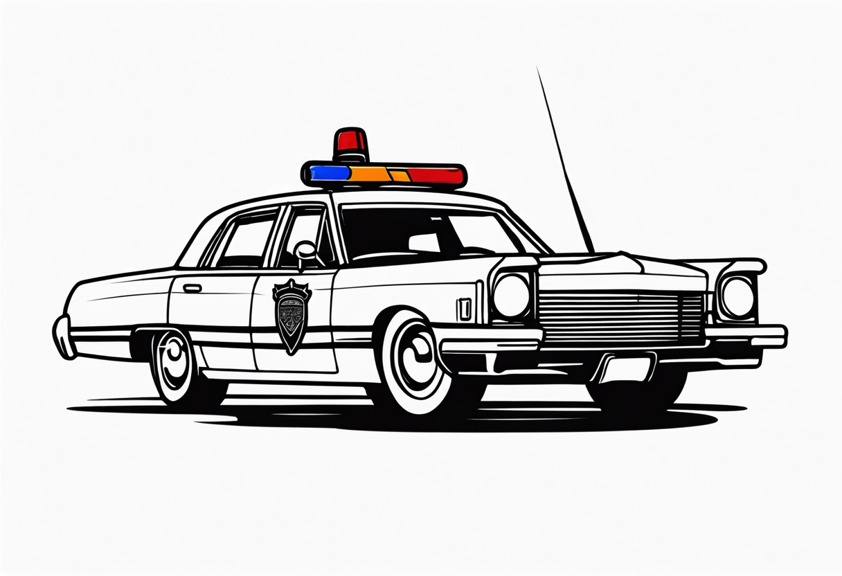 black fire police car tattoo idea