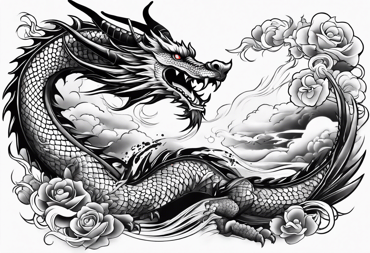 dragon japanese sleeve tattoo idea