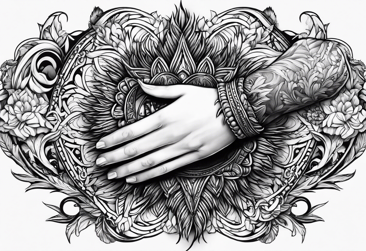 A quill drawing praying hands tattoo idea