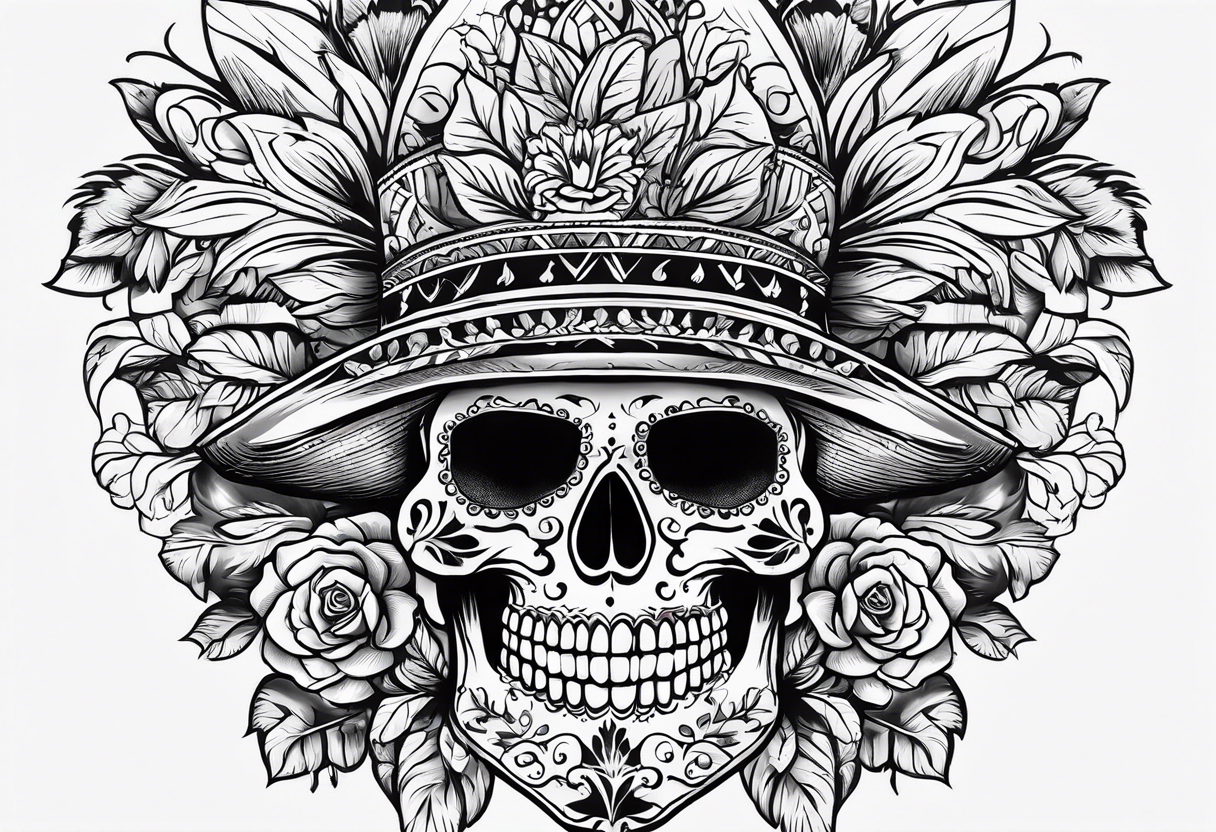 Mexican skull for an artist tattoo idea