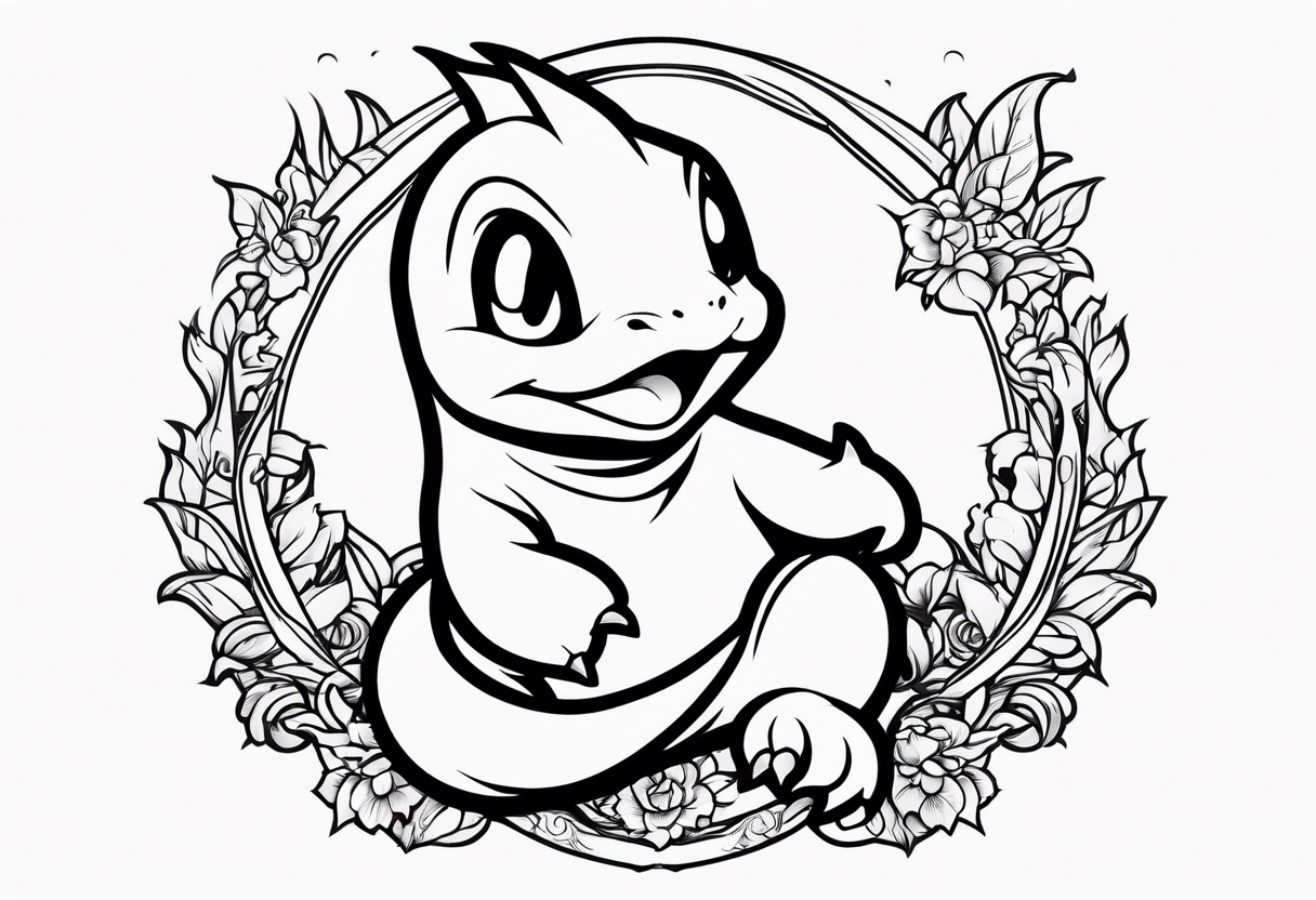 charmander whit glass tattoo idea