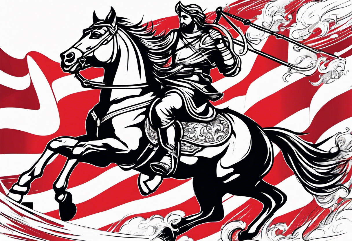 flag of saint george in wind flowing tattoo idea