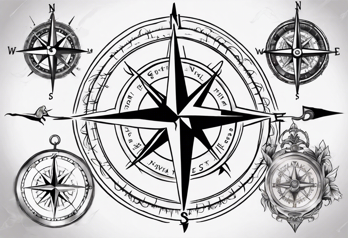 Buy Compass Tattoo Design Download High Resolution Digital Art PNG  Transparent Background Printable SVG Tattoo Stencil Online in India - Etsy
