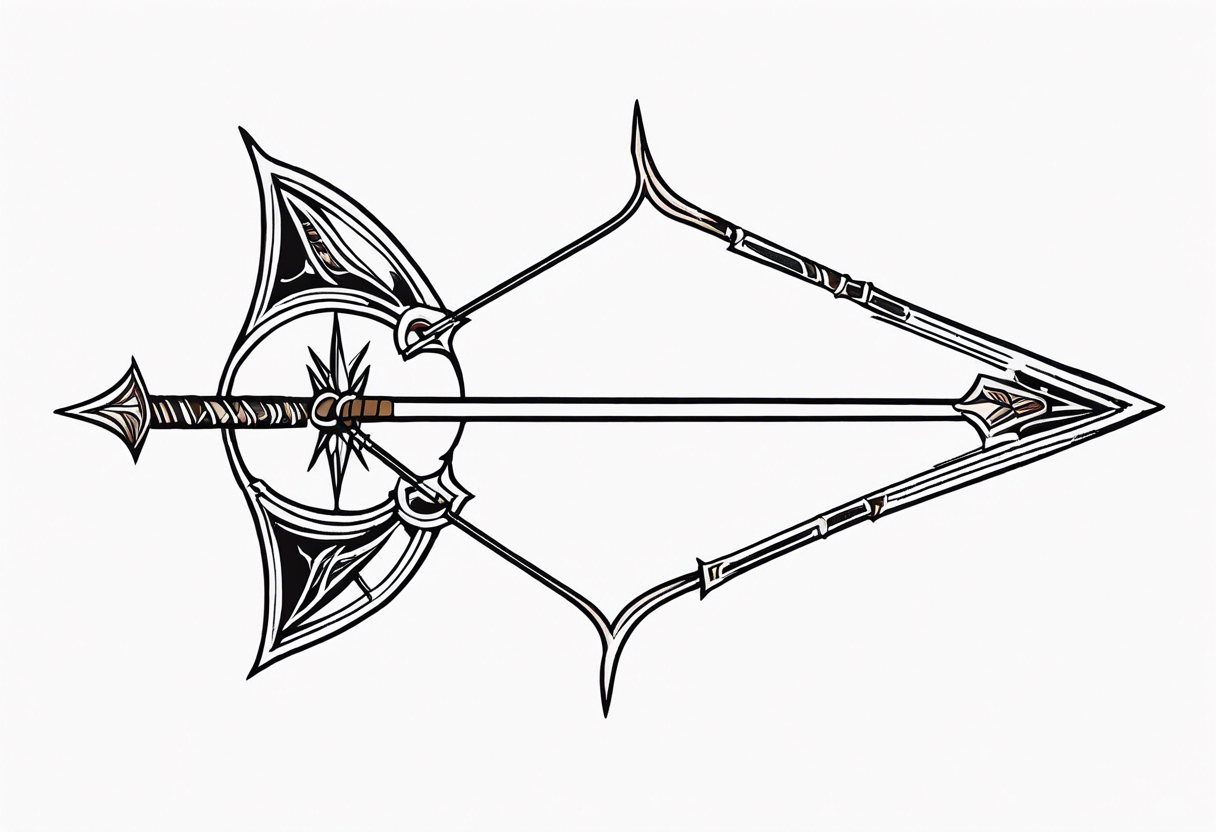 bow and arrow not stretched tattoo idea