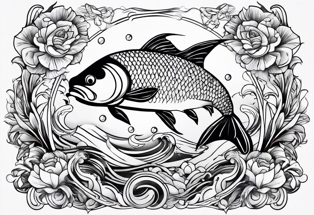 pisces tattoo with a maculine touch tattoo idea