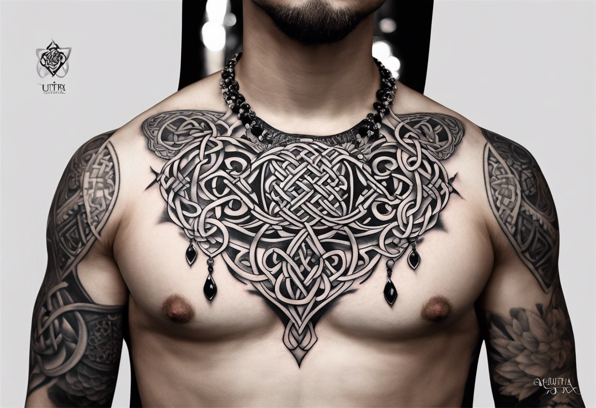 celtic sternum tattoo tattoo idea